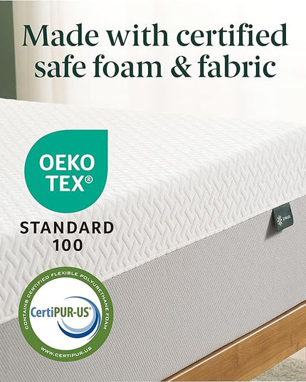 ZINUS 10 Inch Green Tea Essential Memory Foam Mattress [New Version], King, Fiberglass Free, Medium Feel, Breathable Airflow Memory Foam, Certified Safe Foams & Fabric, Mattress in A Box - LeafyLoom