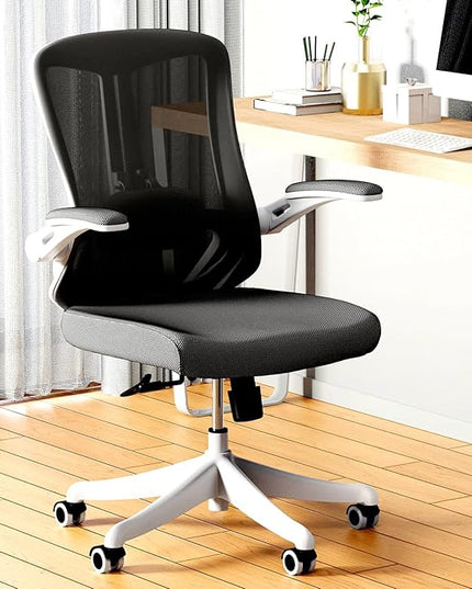 Ergonomic Office Chair - Comfy Desk Chairs with Wheels and Arms, 400LB Heavy Duty Mesh Computer Chairs with Comfortable Lumbar Back Support for Home Office, Study, Bedroom and College Dorm - LeafyLoom