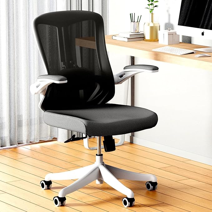 Ergonomic Office Chair - Comfy Desk Chairs with Wheels and Arms, 400LB Heavy Duty Mesh Computer Chairs with Comfortable Lumbar Back Support for Home Office, Study, Bedroom and College Dorm - LeafyLoom