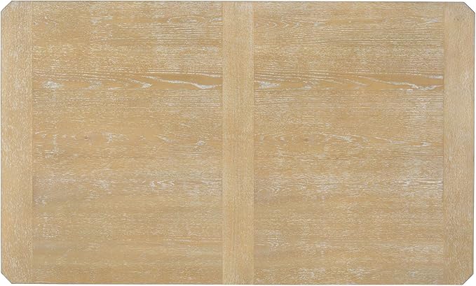 6-Piece Retro Dining Set, Minimalist Rectangular Table and 4 Upholstered Chairs & 1 Bench with a Shelf for Kitchen Living Room, Natural Wood Wash, 60" L x 43" W x 30" H - LeafyLoom