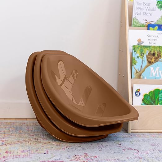 ECR4Kids Leaf Floor Seat, Rocker Chair, Chocolate, 6-Piece - LeafyLoom