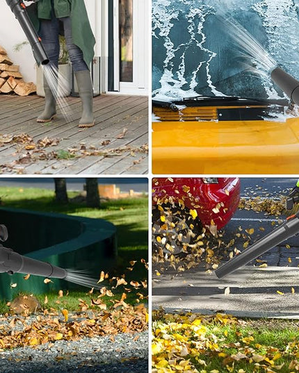 Leaf Blower Cordless - 500CFM 150MPH Brushless Electric Leaf Blower with Battery and Charger, 20V 2 packs 5.0 Ah Battery Powered Leaf Blower, for Lawn Care Yard Porch Driveway Patio Clean - LeafyLoom