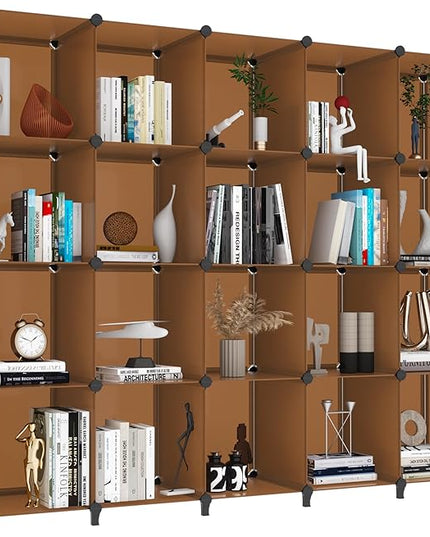 HOMIDEC 20-Cube Storage Organizer, Closet Organizer Storage Shelf Bookcase Bookshelf with Metal Hammer, Storage Cubes Organizer Cabinet for Kids, Closet, Bedroom, Bathroom - LeafyLoom