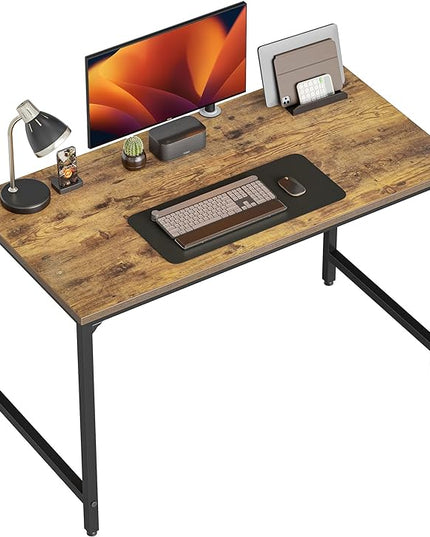 CubiCubi Computer Desk, 40 inch Home Office Writing Study Desk, Small Desk, Modern Simple Style, Basic Desk, Brown - LeafyLoom