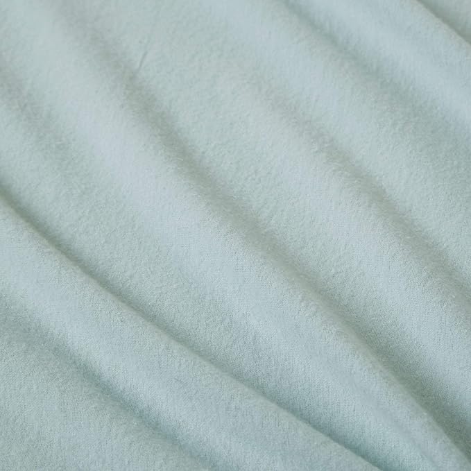 Comfort Spaces Cotton Flannel Breathable Warm Deep Pocket Sheets with Pillow Case Bedding, Cal King, Aqua Solid 4 Piece - LeafyLoom