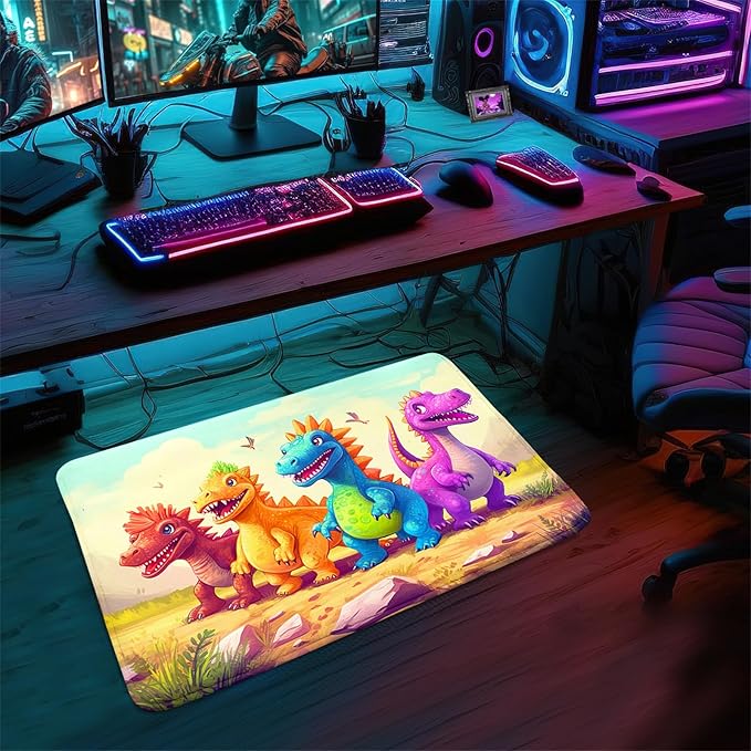 Dinosaur Rugs for Boys Bedroom - Cartoon Dinosaur Rug Dinosaur Carpet Playroom Mat for Kids Room Colorful Cute Dino Rug for Room Kids Carpet for Bedroom,2'×3' - LeafyLoom