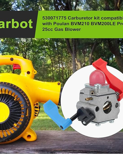 530071775 Carburetor for Poulan BV200 BV1650 BVM200LE PBV200 BV2000 BV1800 BV1850 BV200LE Craftsman 530071465 C1Q-W11 WT-784 Leaf Blower - LeafyLoom