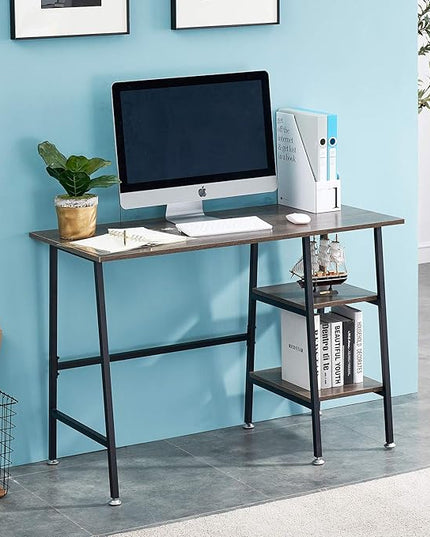VECELO 43 Inch Computer Modern Student Writing Home-Office, Ladder Desk, Coffee+black Leg - LeafyLoom