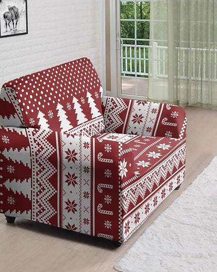 FKELYI Boho Christmas Easy Going Stretch Sofa Slipcover Washable Sofa Couch Cover Comfortable Furniture Protector with Elastic Bottom S FKELYI