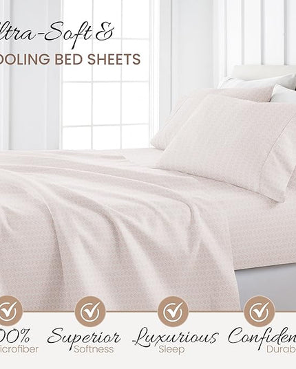 Linen Market 4 Piece Full Bedding Sheet Set (Pink Roses) - Sleep Better Than Ever with These Ultra-Soft & Cooling Bed Sheets for Your Full Size Bed - Deep Pocket Fits 16" Mattress - LeafyLoom