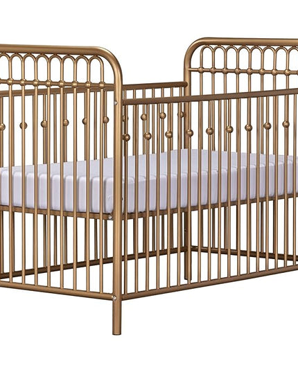 Little Seeds Monarch Hill Ivy Metal Crib, Gold - LeafyLoom