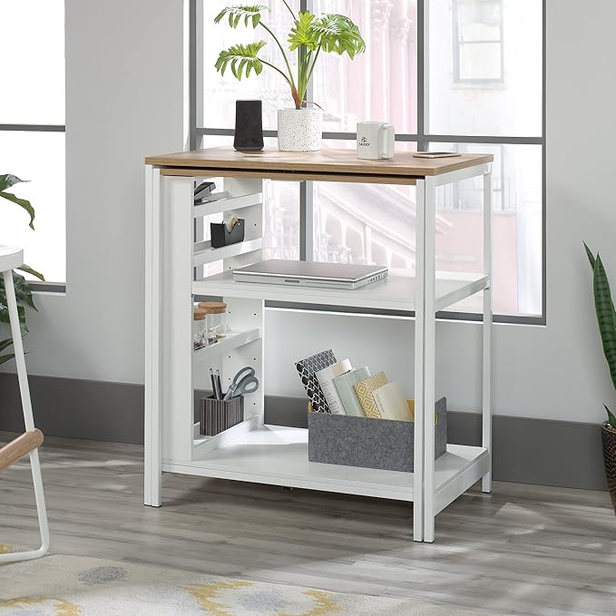 Sauder Miscellaneous Storage Kitchen Island, L: 31.50" x W: 32.88" x H: 36.00", White Finish - LeafyLoom