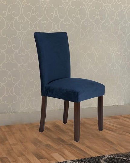 HomePop Parsons Classic Upholstered Accent Dining Chair, Set of 2, Navy Velvet - LeafyLoom