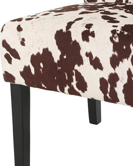 Christopher Knight Home Evelyn Contemporary Velvet Dining Chairs (Set of 4), Milk cow, Espresso - LeafyLoom