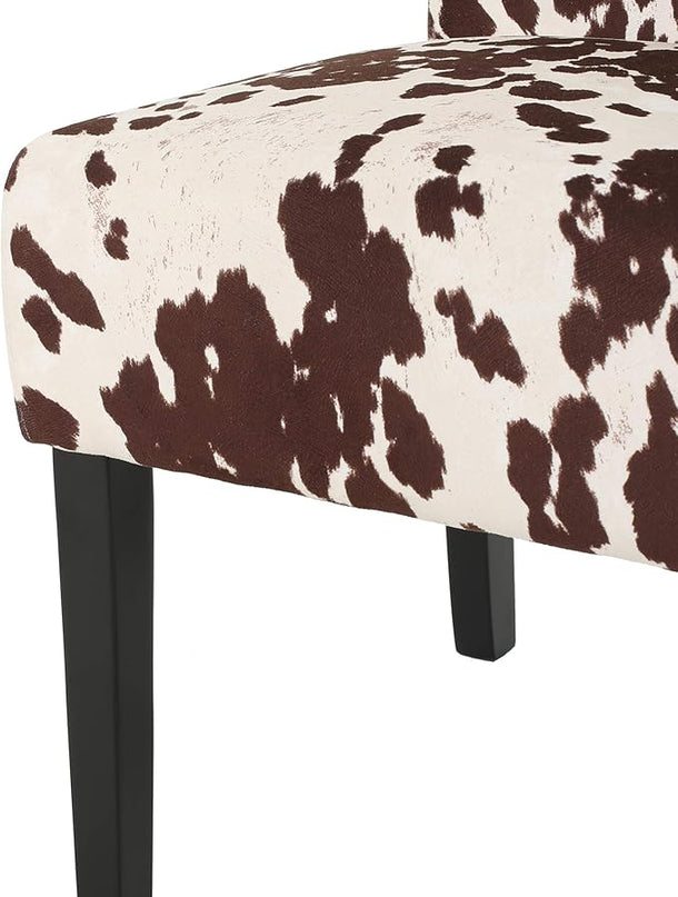 Christopher Knight Home Evelyn Contemporary Velvet Dining Chairs (Set of 4), Milk cow, Espresso - LeafyLoom