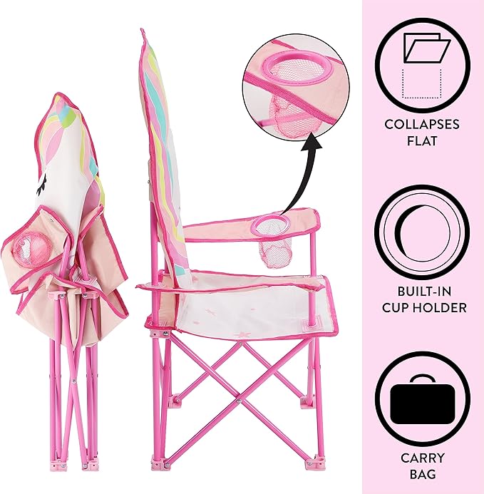 Heritage Kids Children's Figural Camp Chair, Unicorn - LeafyLoom