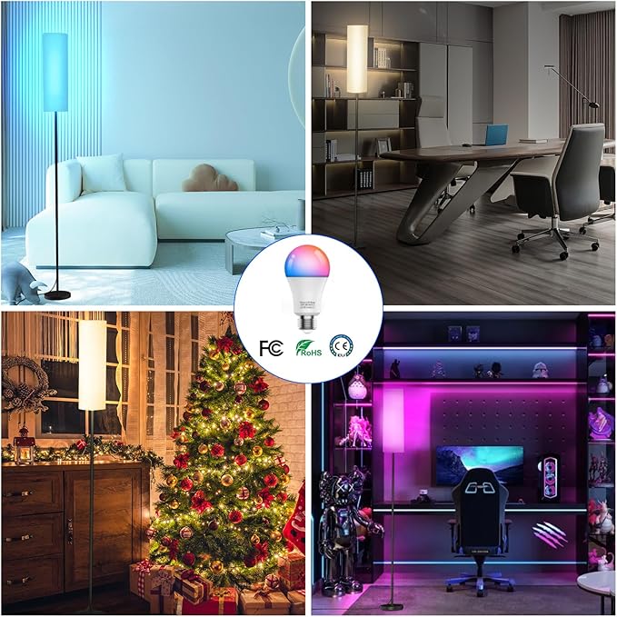 Frideko 2 Pack Smart RGB LED Floor Lamp with App and Remote Control, 16 Million Colors Modern Standing lamp, Stepless Dimmable Corner Floor Light with Timer Setting, Tall Floor Lamps for Living Room - LeafyLoom