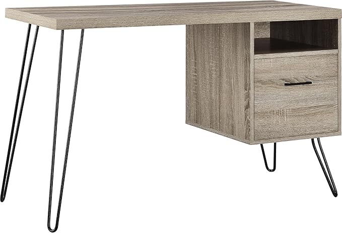 Ameriwood Home Landon Desk, Weathered Oak - LeafyLoom