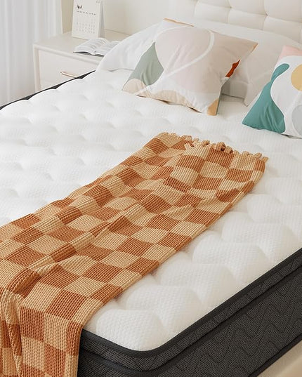 Full Mattress, 14 Inch Innerspring Hybrid Mattress in a Box, Individually Pocket Coils for Motion Isolation & Cool Sleep, Queen Bed for Back Pain,CertiPUR-US,100 Nights Trial - LeafyLoom