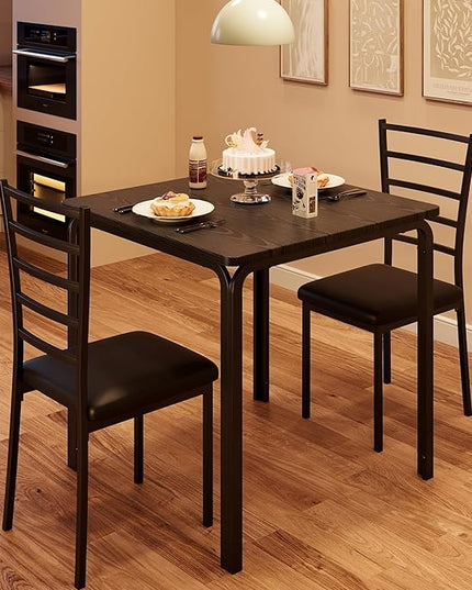 IDEALHOUSE Table for 2 Kitchen-and-Dining-Room-Sets, 29.1329.1329.93, Black - LeafyLoom