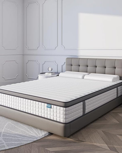 Full Size Mattress,10 Inch Full Mattress in a Box,Hybrid Memory Foam Full Size Mattresses,Medium Firm Soft and Comfort White Mattress,CertiPUR-US. - LeafyLoom