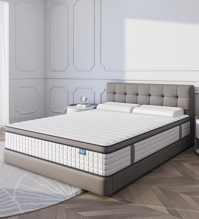 Full Size Mattress,10 Inch Full Mattress in a Box,Hybrid Memory Foam Full Size Mattresses,Medium Firm Soft and Comfort White Mattress,CertiPUR-US. - LeafyLoom