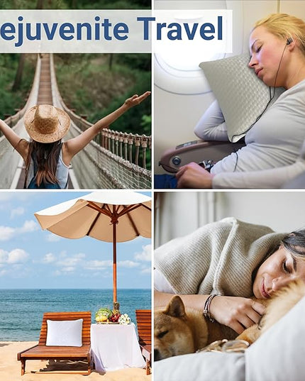 Travel Mini Pillow - 100% Talalay Latex, Compressable, Light and Compact, Sleep on Vacation, Camping, Hiking, Airplanes, Hotels, Home - LeafyLoom