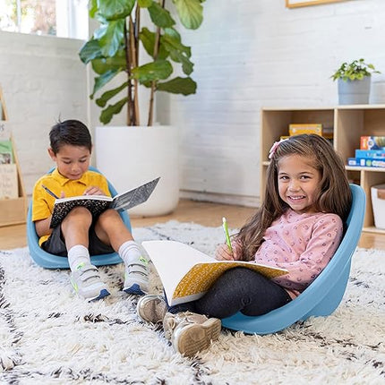 ECR4Kids Leaf Floor Seat, Rocker Chair, Powder Blue, 6-Piece - LeafyLoom