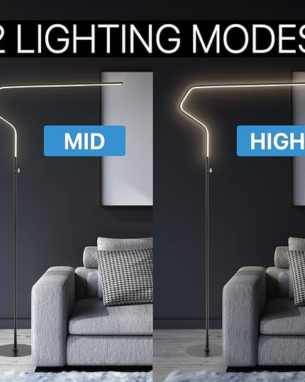 JONATHAN Y JYL7020B Julian 65.25" Integrated LED Metal Floor Lamp Minimalistic,Modern,Contemporary for Bedrooms, Living Room, Office, Reading, Black - LeafyLoom