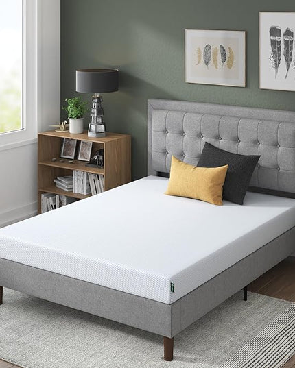 ZINUS 6 Inch Green Tea Cooling Gel Memory Foam Mattress, Short Queen, Fiberglass Free, Cooling Gel Foam, Pressure Relieving, CertiPUR-US Certified, Mattress in A Box, White - LeafyLoom