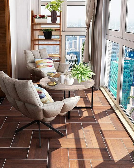 Round Coffee Table Kitchen Dining Table Modern Tea Table Office Conference Pedestal Desk Computer Study Desk White/Black - LeafyLoom