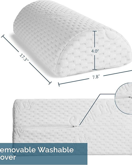 ComfiLife Orthopedic Knee and Leg Pillow for Sleeping - 100% Memory Foam Pillows for Back Pain, Hip Pain Relief for Side Sleepers - Half Moon Pillow - LeafyLoom