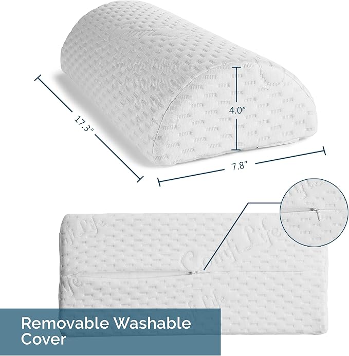 ComfiLife Orthopedic Knee and Leg Pillow for Sleeping - 100% Memory Foam Pillows for Back Pain, Hip Pain Relief for Side Sleepers - Half Moon Pillow - LeafyLoom