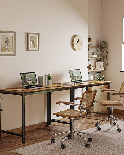CubiCubi Computer Desk, 40 inch Home Office Writing Study Desk, Small Desk, Modern Simple Style, Basic Desk, Brown - LeafyLoom