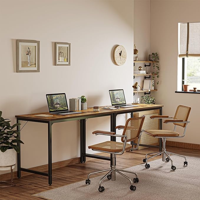 CubiCubi Computer Desk, 40 inch Home Office Writing Study Desk, Small Desk, Modern Simple Style, Basic Desk, Brown - LeafyLoom