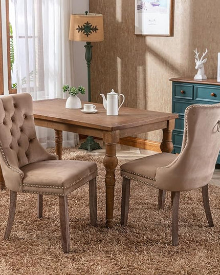 NicBex Haerin-SD-00114-LWJ Dining Chairs, 25.5"x19.7"x37.4", Khaki - LeafyLoom