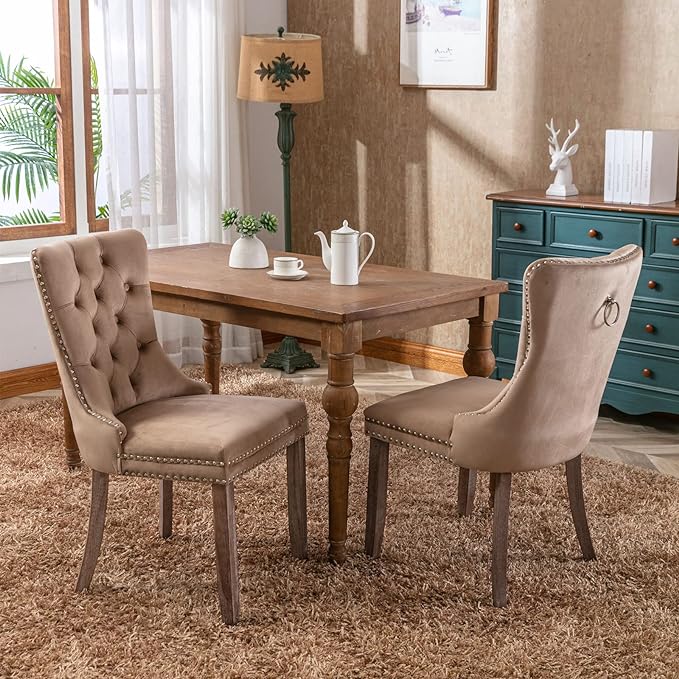 NicBex Haerin-SD-00114-LWJ Dining Chairs, 25.5"x19.7"x37.4", Khaki - LeafyLoom