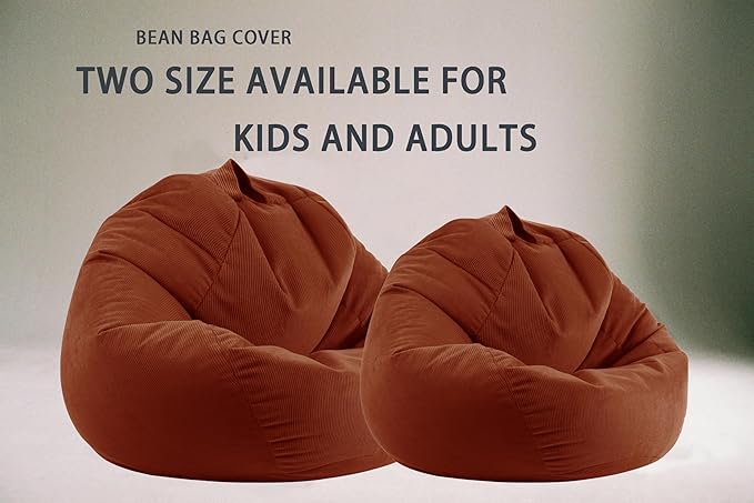 3 Ft Bean Bag Chair Cover (No Filler) Stuffed Animal Storage Bean Bag Cover for Pets Dogs/Cats Bed Corduroy Stuffed for Organizing Plush Toys - LeafyLoom