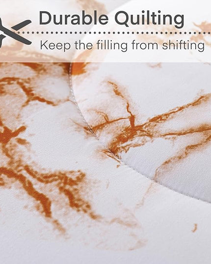 Litanika Rust Marble Comforter Queen(90x90lnch), 3Pieces(1 Marble Comforter and 2 Pillowcases) Soft Microfiber Comforter Bedding Set for Men and Women - LeafyLoom
