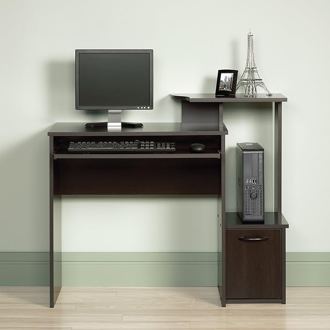 Sauder Beginnings Collection Computer Desk For Residential Use, Non Residential Use - Cinnamon Cherry Finish, Transitional, L: 39.61" x W: 19.45" x H: 34.02" - LeafyLoom