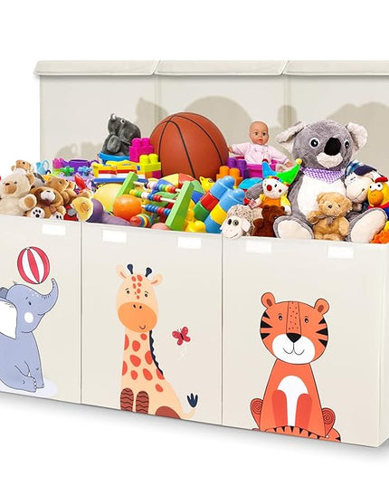 Zebra Baby Toy Chest For Boys & Girls - Stylish & Versatile Plush Animal Holder & Kids Toy Organizer Makes Playroom Organization Easy - - LeafyLoom
