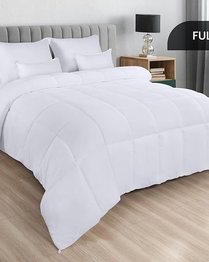Utopia Bedding Comforter – All Season Comforter Full Size – White Comforter Full - Plush Siliconized Fiberfill - Box Stitched - LeafyLoom