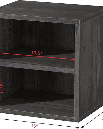 Magic DIY Cube Storage Organizer Stackable Cubes for Home Books Clothes Toy -Modular Cubby Storage System -Closet Organizer -Bookcase Closet (French Oak,1 Layer Cube) - LeafyLoom