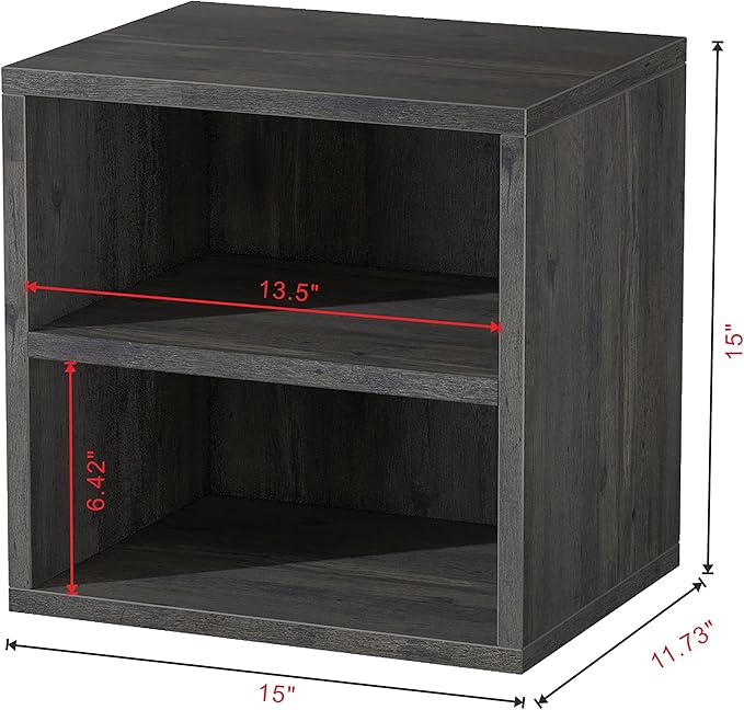 Magic DIY Cube Storage Organizer Stackable Cubes for Home Books Clothes Toy -Modular Cubby Storage System -Closet Organizer -Bookcase Closet (French Oak,1 Layer Cube) - LeafyLoom