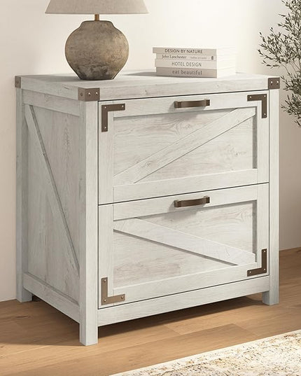 kathy ireland Home by Bush 2-Drawer Lateral File Cabinet, Letter/Legal, Cottage White, 29-Inch (CGF129CWH-03) - LeafyLoom