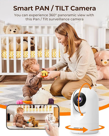 FOSCAM Home Security Camera R4S 4MP(2K) WiFi Camera, 2.4/5GHz Wireless IP Indoor Camera with AI Human Detection & Sound Detection, 33ft Night Vision, 2-Way Audio,Compatible with Alexa, White Foscam