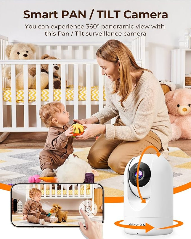 FOSCAM Home Security Camera R4S 4MP(2K) WiFi Camera, 2.4/5GHz Wireless IP Indoor Camera with AI Human Detection & Sound Detection, 33ft Night Vision, 2-Way Audio,Compatible with Alexa, White Foscam