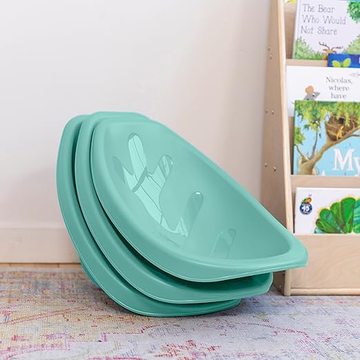 ECR4Kids Leaf Floor Seat, Rocker Chair, Seafoam, 6-Piece - LeafyLoom