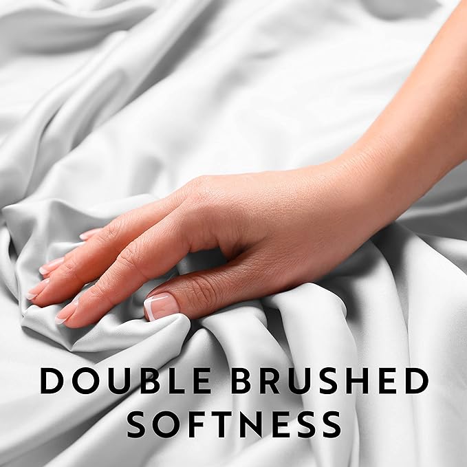 Linen Market Bed Sheets for Queen Size Bed (White) - Sleep Better Than Ever with These Soft and Cooling Queen Sheets - Deep Pocket Fits 16" Thick Beds - 4 Piece Queen Sheet Set - LeafyLoom