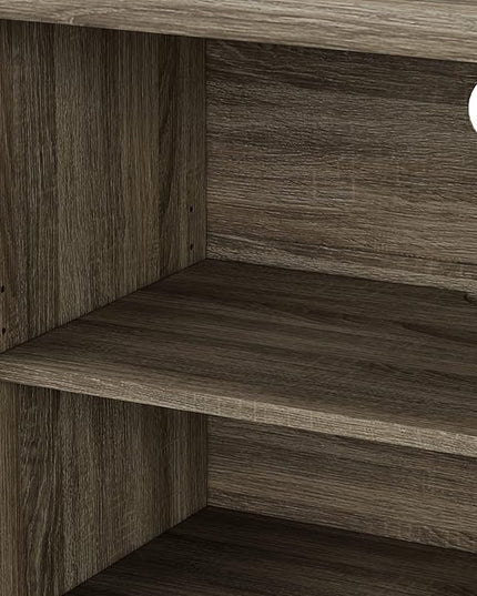 Hillsdale Columbus, 6529-880, 47 Inch Wood Entertainment Console with Sliding Door and 2 Shelves, Dark Oak - LeafyLoom